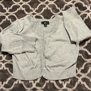 BCX, Buttoned Cardigan, Gray, Size M